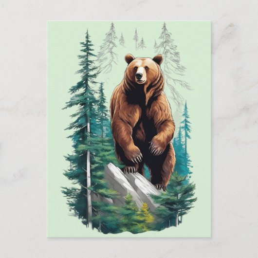 Bär in Forest Nature Lover Postkarte (Vorderseite)