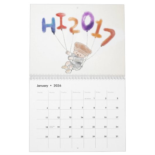 Bär-in-Hut 2017 Kalender (Jan 2026)