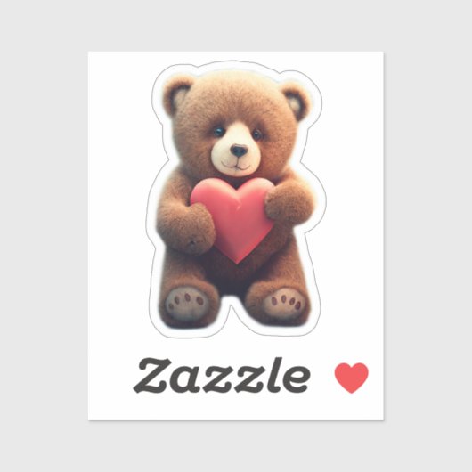 Bär in Liebe Aufkleber (Blatt)