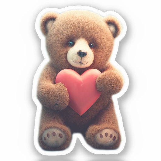 Bär in Liebe Aufkleber (Vorderseite)