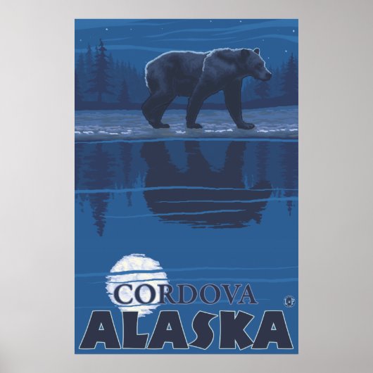 Bär in Mondlicht - Cordova, Alaska Poster (Vorne)