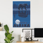 Bär in Mondlicht - Cordova, Alaska Poster (Heimbüro)