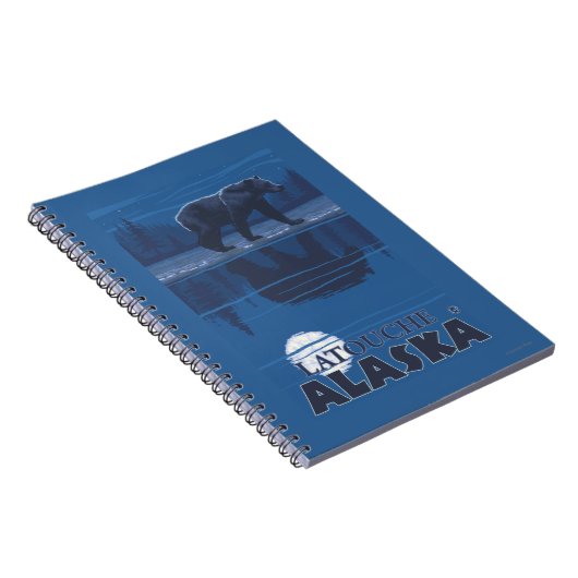 Bär in Mondlicht - Latouche, Alaska Notizblock (Rechte Seite)