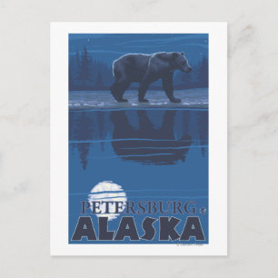 Bär in Mondlicht - Petersburg, Alaska Postkarte