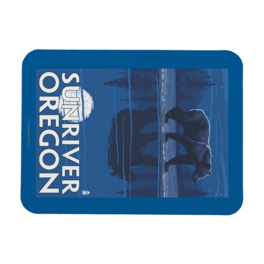 Bär in Mondlicht - Sun River, Oregon Magnet (Horizontal)