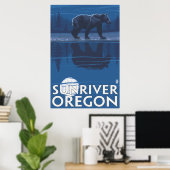 Bär in Mondlicht - Sun River, Oregon Poster (Heimbüro)