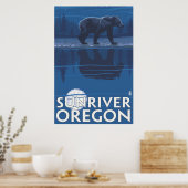 Bär in Mondlicht - Sun River, Oregon Poster (Küche)