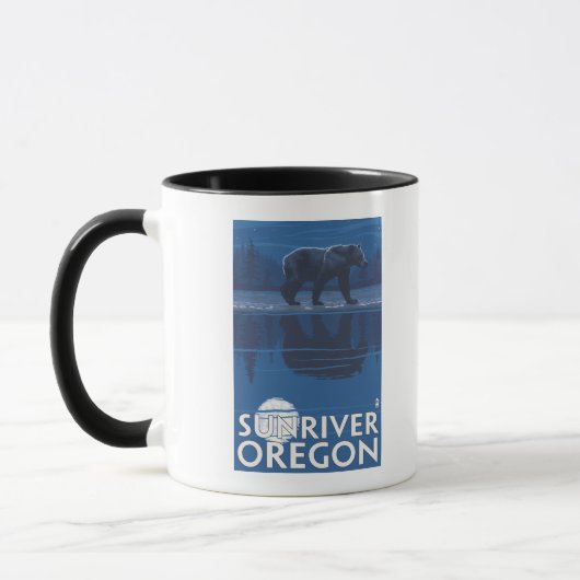 Bär in Mondlicht - Sun River, Oregon Tasse (Links)