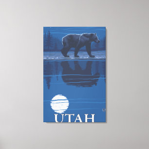 Bär in MondlichtUtah Leinwanddruck