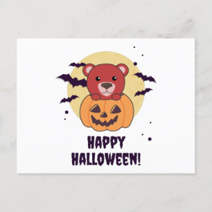 Bär in Pumpkin Sweet Bears Happy Halloween Postkarte
