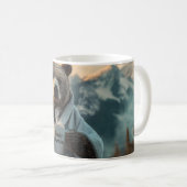 Bär in Robe mit Kaffeetasse (VorderseiteRechts)