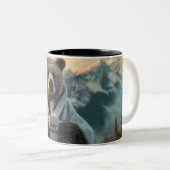Bär in Robe mit Kaffeetasse (VorderseiteRechts)