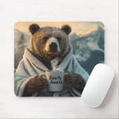 Bär in Robe mit Kaffeetasse Mousepad (Mit Mouse)