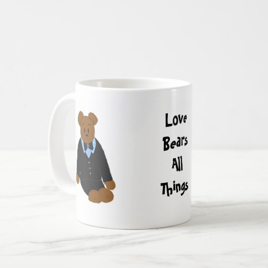 Bär in Tuxedo Kaffeetasse (Vorderseite Links)