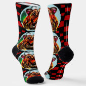 Bär in Wald Zwei-Tonen-Kaffee-Tasse Holzkastenschi Socken (Gewinkelt)