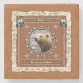 Bär - Introspection - Marmorbär Steinuntersetzer (Vorderseite)