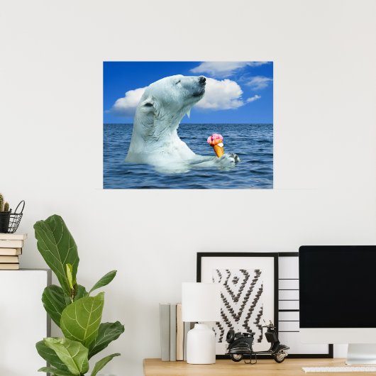 Bär isst Eiscreme Poster (Heimbüro)