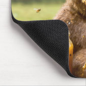 Bär isst Honig aus einem Glas Mousepad (Ecke)