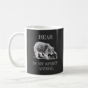 Bär ist mein Krafttier lustiger Spruch Kreide Desi Kaffeetasse
