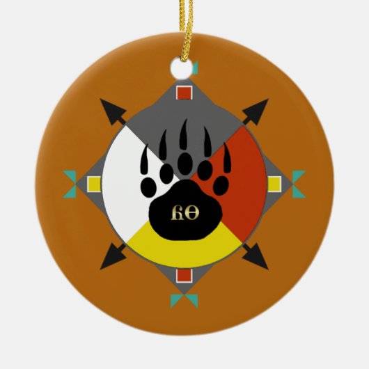 Bär ist meine Bruder-Cherokee Verzierung Keramikornament (Vorne)