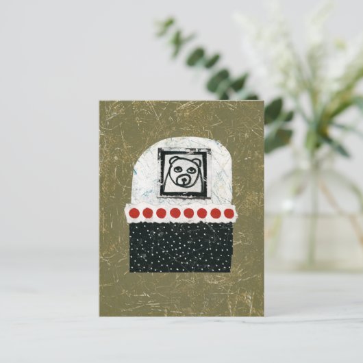 Bär ist müde Postkarte (Stehend Vorderseite)