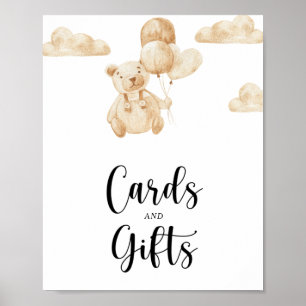 Bär Karten und Geschenke Baby Shower Poster
