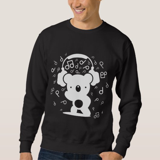 Bär_Kopfhörer Sweatshirt (Vorderseite)