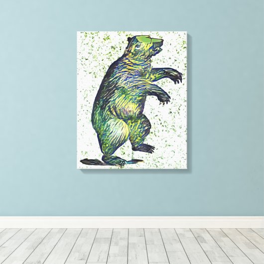 Bär Leinwanddruck (Insitu (Holzboden))