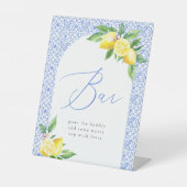 Bar Lemon Italian Blue Tile Positano Sockelschild (Vorderseite)