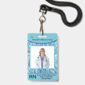 Bar-Logo des Fotos Ausweis (Vorderseite mit Lanyard)