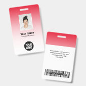 Bar-Logo des Red Employee-Fotos Ausweis (Vorder- & Rückseite)