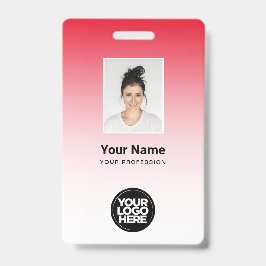 Bar-Logo des Red Employee-Fotos Ausweis