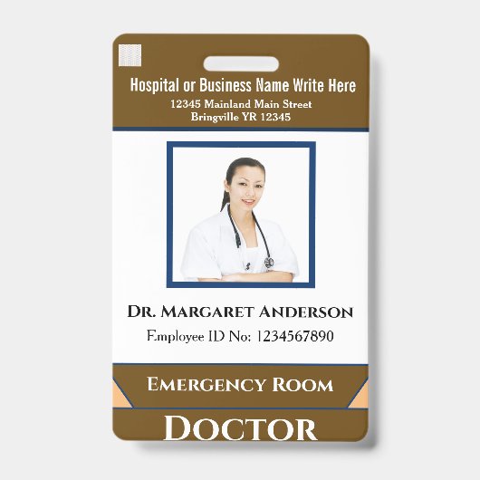 Bar-Logo für das Foto eines Mitarbeiters Ausweis (Front)