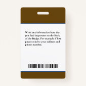 Bar-Logo für das Foto eines Mitarbeiters Ausweis (Rückseite)