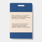 Bar-Logo für das Foto eines Mitarbeiters Ausweis (Rückseite)