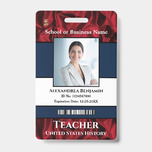 Bar-Logo für das Foto eines Mitarbeiters Ausweis (Vorderseite)