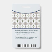 Bar-Logo für Foto-Name des Mitarbeiters - Benutzer Ausweis (Rückseite)