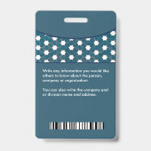 Bar-Logo für Foto-Name des Mitarbeiters - Benutzer Ausweis (Rückseite)