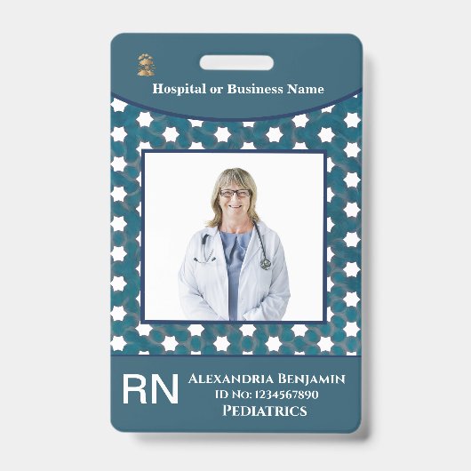 Bar-Logo für Foto-Name des Mitarbeiters - Benutzer Ausweis (Vorderseite)