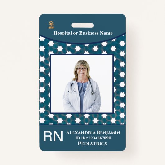 Bar-Logo für Foto-Name des Mitarbeiters - Benutzer Ausweis (Vorderseite)