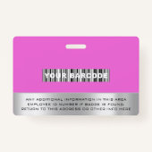 Bar-Logo-Name-Scanner für benutzerdefinierte Mitar Ausweis (Rückseite)