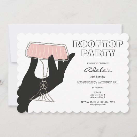 Bar Lounge Dachterrasse Ausgehmöglichkeiten Einladung (Vorderseite)