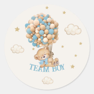 Bär Luftballons Team Junge Spiel Runder Aufkleber