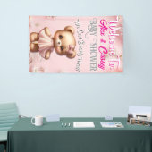 Bär Mädchen Baby Shower Banner (Messeveranstaltung)