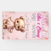 Bär Mädchen Baby Shower Banner (Horizontal)