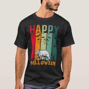 Bär Mädchen Jungen Retro-Stil Halloween-Abendessen T-Shirt