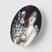 Bar Maid Vintage Poster Runde Wanduhr (Winkel)