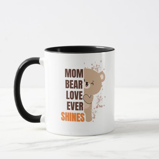 Bär-Mama Süßes Grafikdesign Tasse (Links)