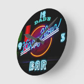 BAR, MANCAVE, DEN - Neon Clock für Vater individue Runde Wanduhr (Winkel)