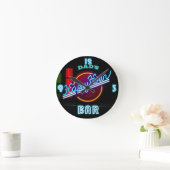 BAR, MANCAVE, DEN - Neon Clock für Vater individue Runde Wanduhr (Zuhause)